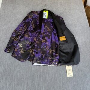 Alberto Nardoni 2-Piece Suit Set Tuxedo Jacket & Pants Men 38R/32W Purple Floral